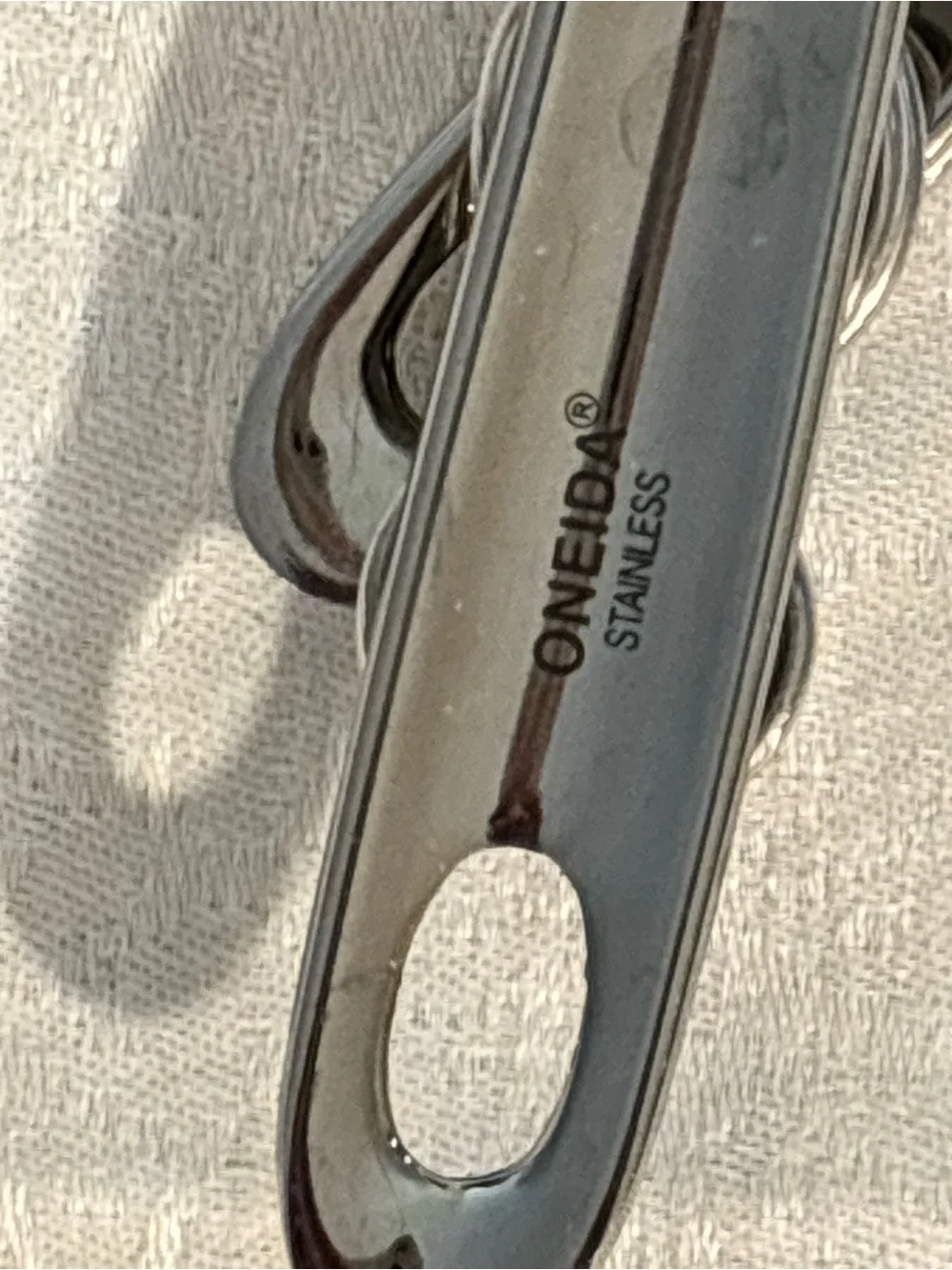 Oneida Stainless Salad Serving Spoon Fork Set Colorful Glass Wire Y2K